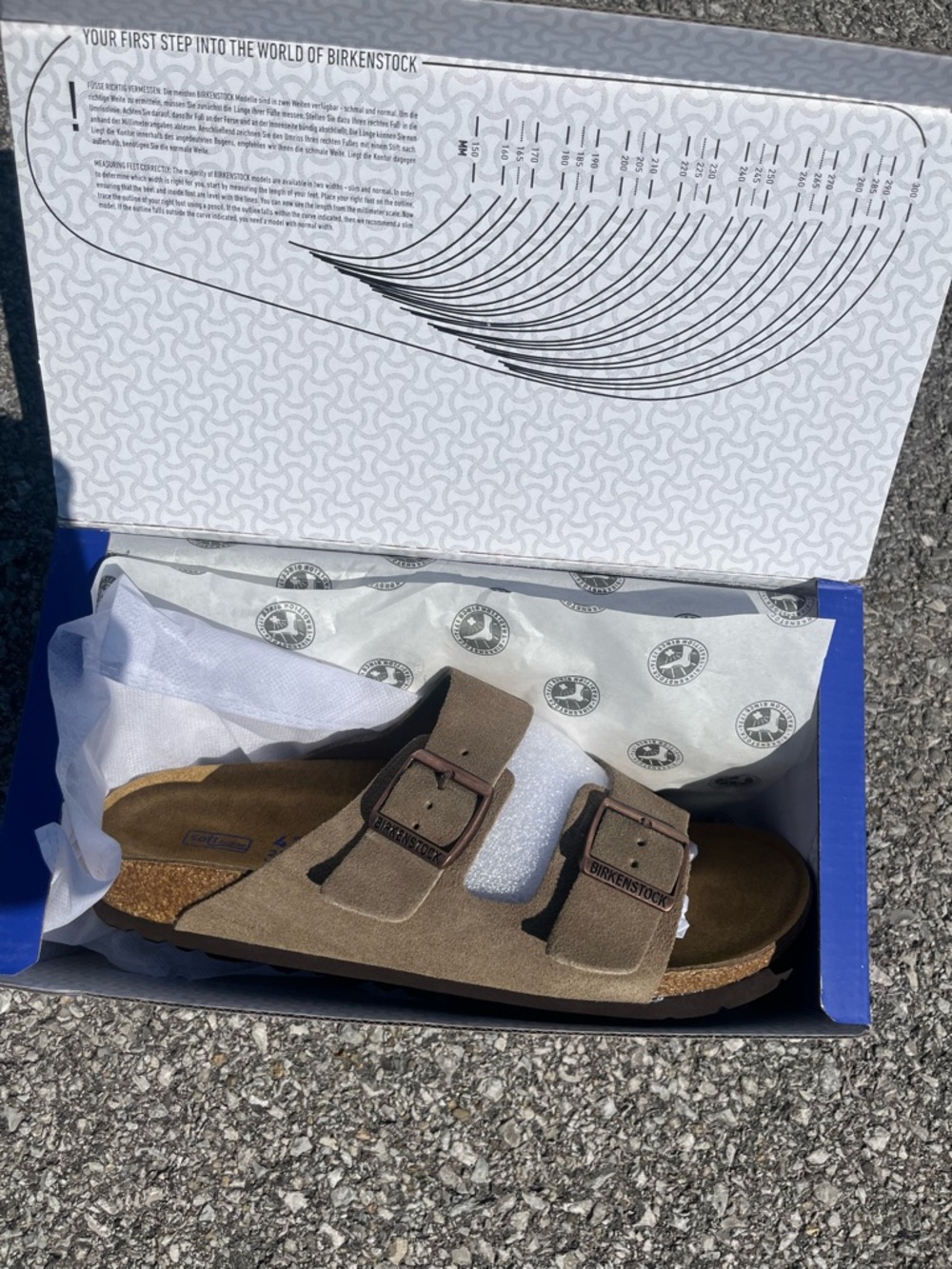 Birkenstock Men's Arizona Suede Sandal in Taupe Brown